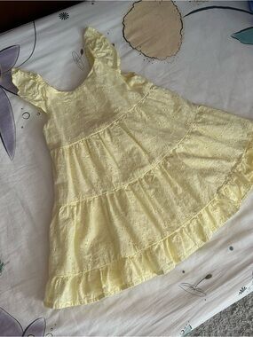 Oshkosh Infant Girls Yellow Eyelet Ruffled Sundress